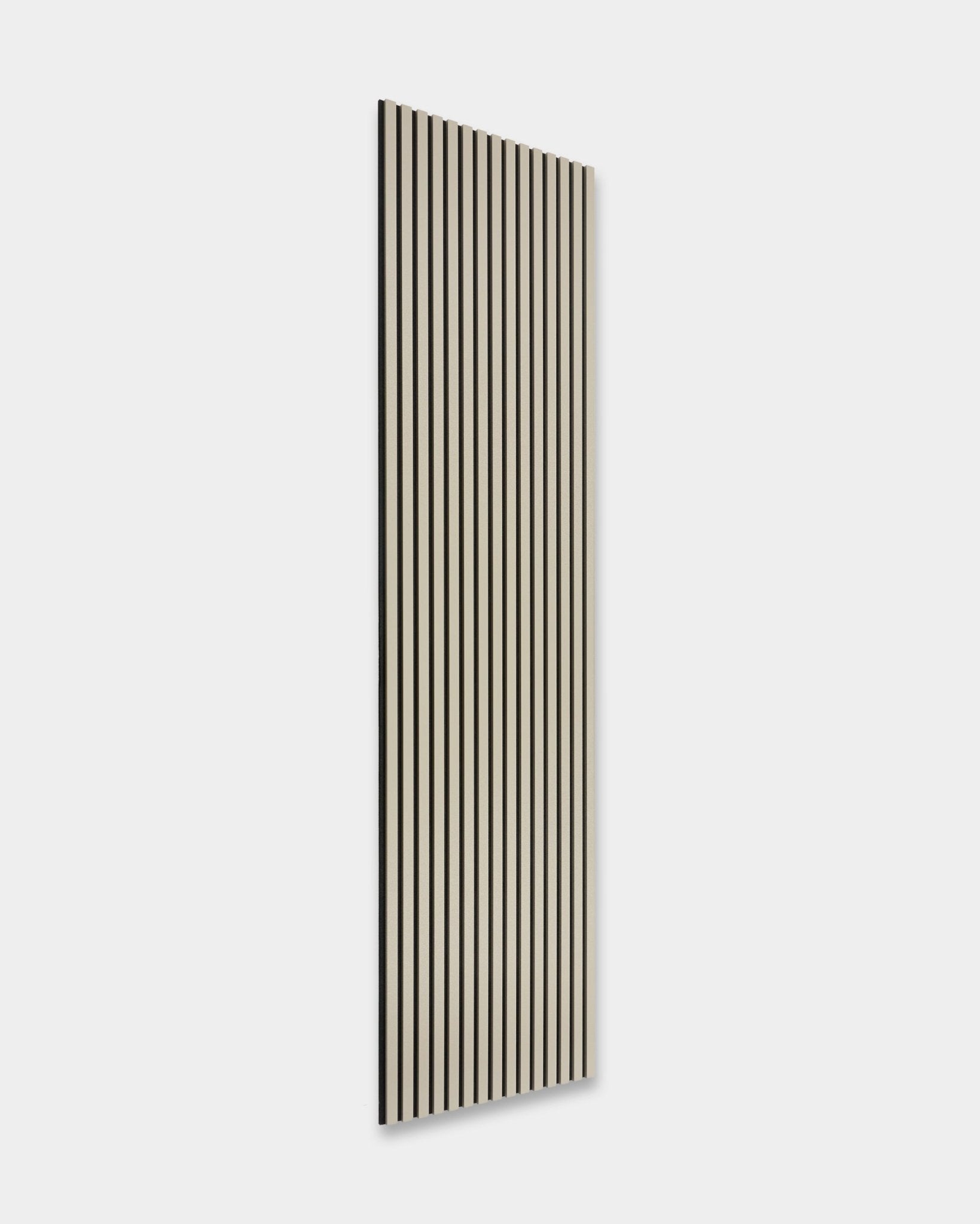 Hue | Akupanel / Stone från WoodUpp: hög, rektangulär akustikpanel med ribbor, vertical black och vita ränder, 240x60 cm, i nordisk minimalistisk design.