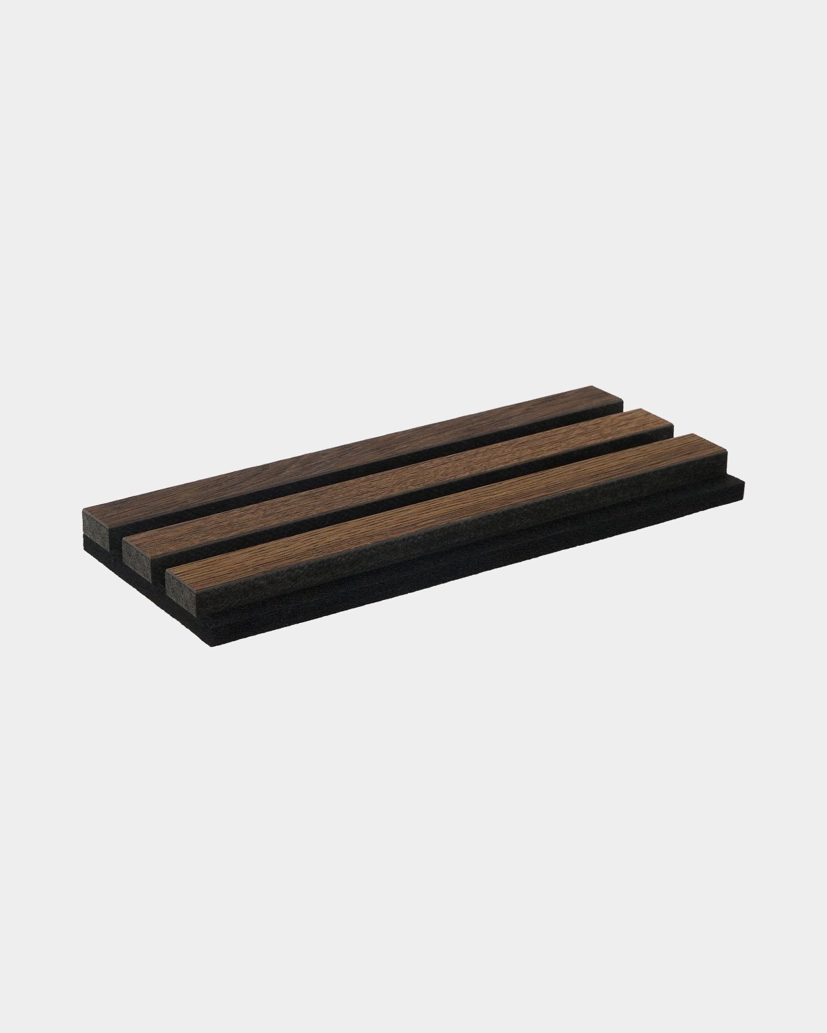 WoodUpp Rustic Sample-bricka i Smoked Oak med växlande mörka och mellanbruna trälameller i brown, utformad för användning som accessoar eller displayprodukt.